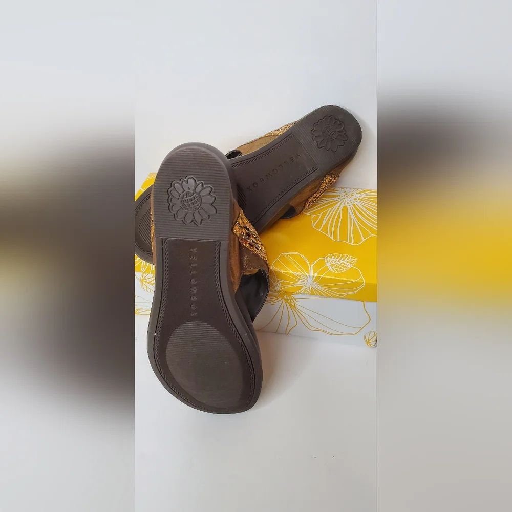 Yellow Box Shimmer BLING Sandals New 8.5 - Picture 5 of 7